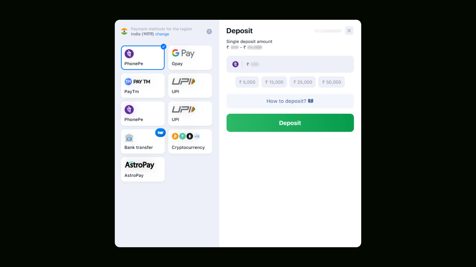 Top up your balance in a convenient way for you.