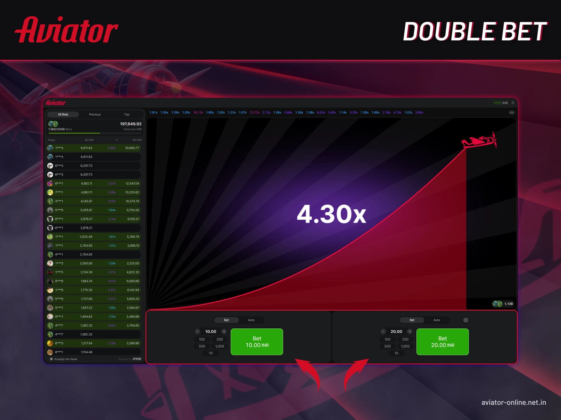 Try the Double Bet you can to increase your winnings while managing risk during the game.