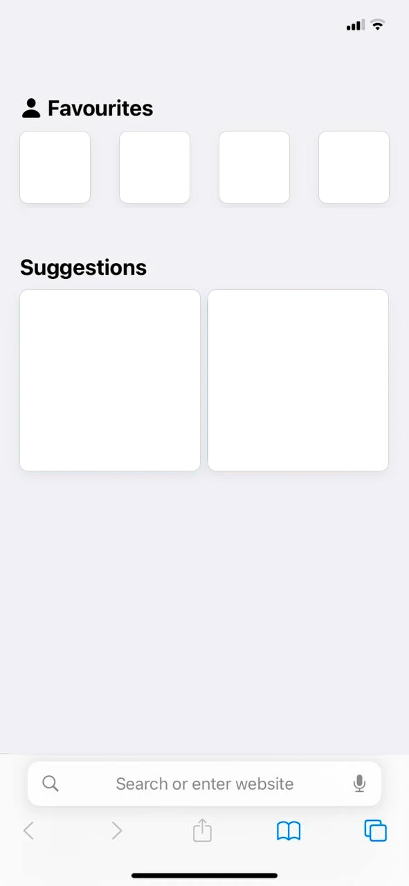 Opening Safari browser on iPhone to access 96In Aviator game.
