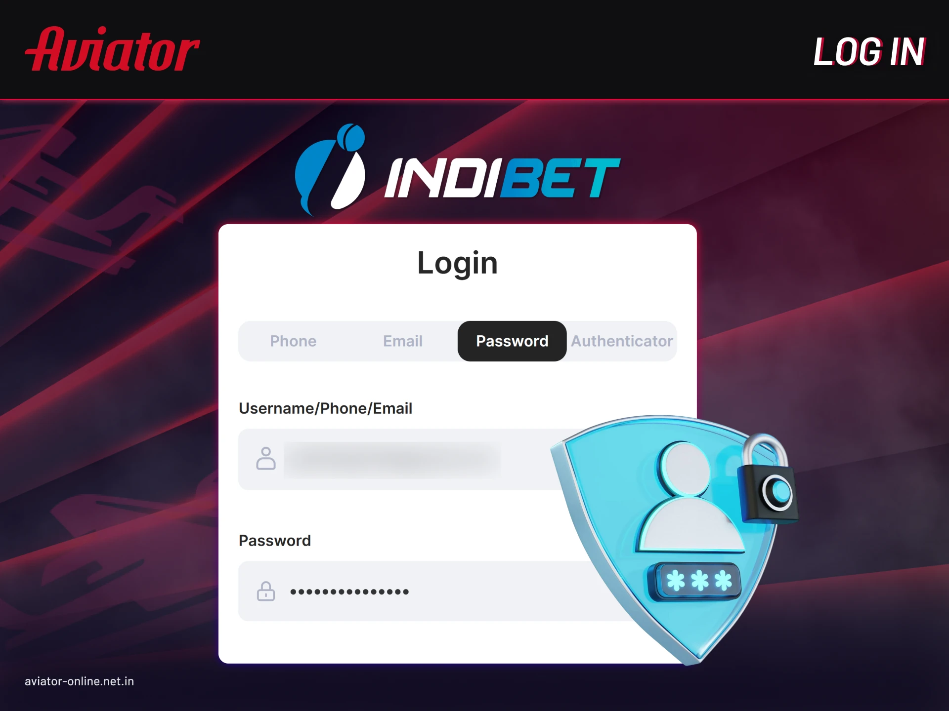 How to access your account in Indibet Aviator app on smartphone or tablet.