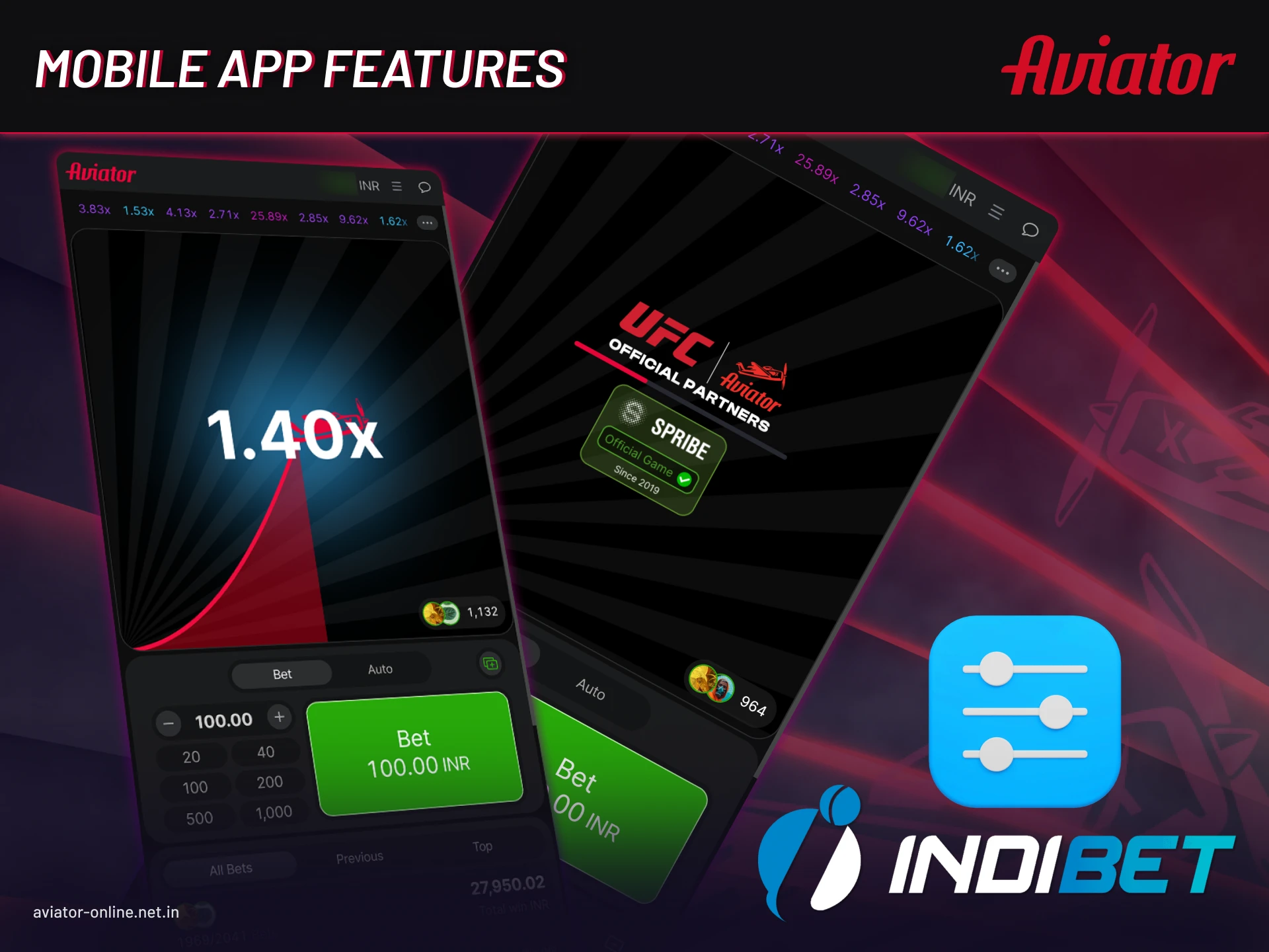 Indibet app highlights: optimized interface, secure payments, live match statistics, and promotions.
