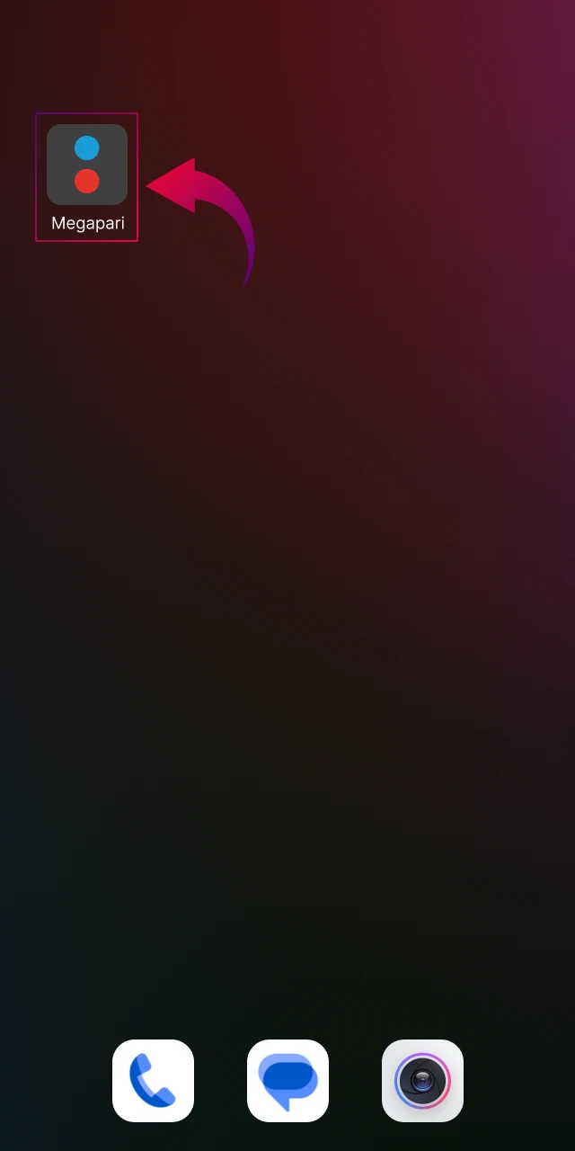 Launch Megapari mobile app and access your account to play Aviator game.